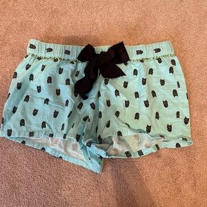 Xhilaration owl flannel pajama shorts - medium